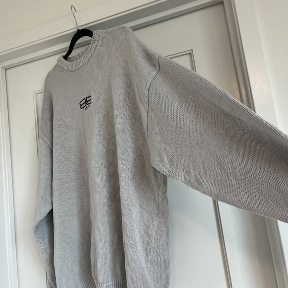 NWT Balenciaga License Crewneck Pullover Sweater Gray Embroidered Logo Sz Small - Picture 5 of 13